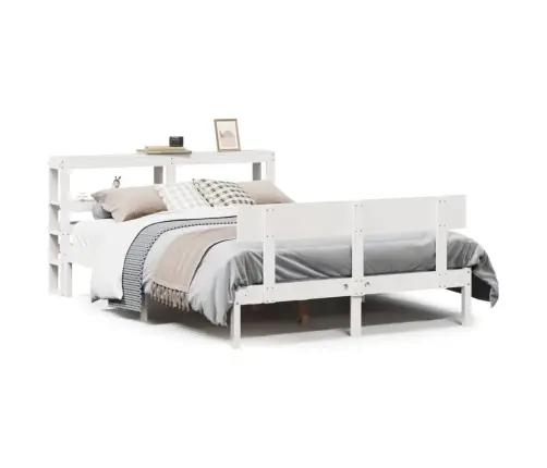 Lovos Rėmas Be Čiužinio, Baltas, 135X190cm Pušies Masyvas