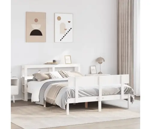 Lovos Rėmas Be Čiužinio, Baltas, 135X190cm Pušies Masyvas