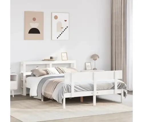 Gulta Bez Matrača, Balta, 120X200 Cm, Priedes Masīvkoks Vidaxl