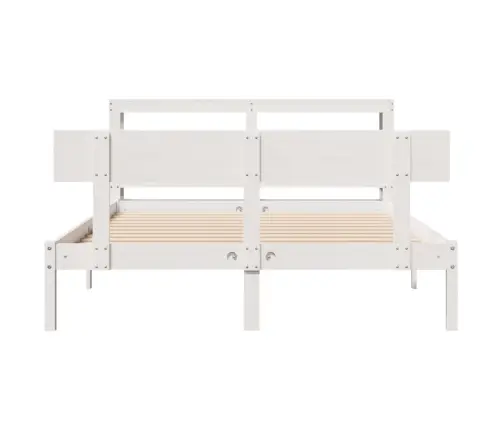 Gulta Bez Matrača, Balts, 140X200 Cm, Priedes Masīvkoks Vidaxl