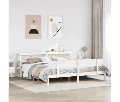 Gulta Bez Matrača, Balts, 180X200 Cm, Priedes Masīvkoks Vidaxl