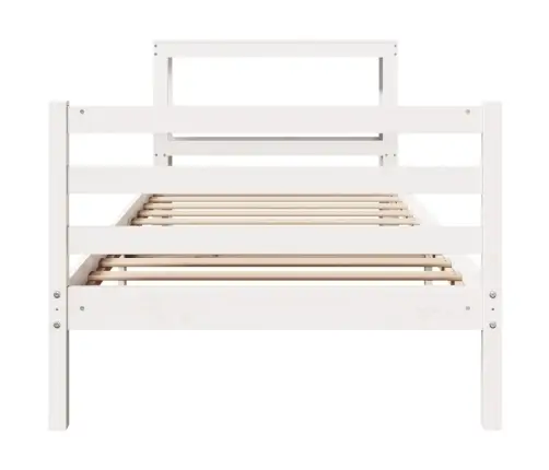 Gulta Bez Matrača, Balts, 75X190 Cm, Priedes Masīvkoks Vidaxl