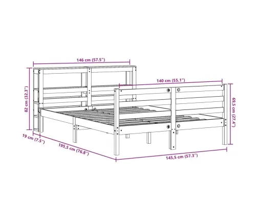Lovos Rėmas Be Čiužinio, 140X190cm Pušis