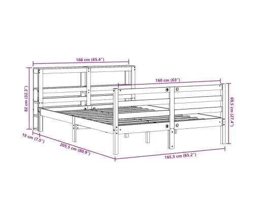 Gulta Bez Matrača, Balts, 160X200 Cm, Priedes Masīvkoks Vidaxl Gulta Bez Matrača, Balts, 160X200 Cm, Priedes Masīvkoks Vidaxl