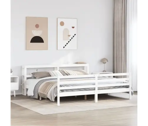 Gulta Bez Matrača, Balts, 180X200 Cm, Priedes Masīvkoks Vidaxl