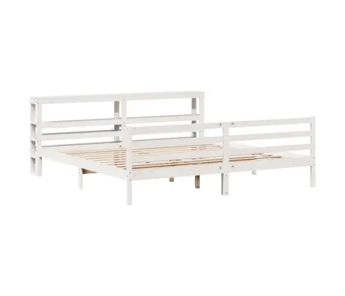 Gulta Bez Matrača, Balts, 180X200 Cm, Priedes Masīvkoks Vidaxl