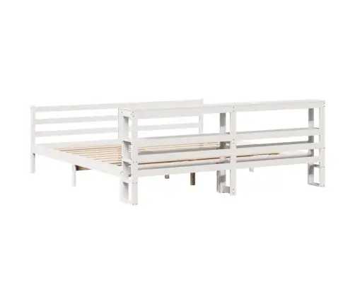 Gulta Bez Matrača, Balts, 180X200 Cm, Priedes Masīvkoks Vidaxl