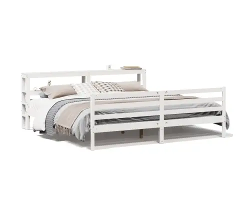 Gulta Bez Matrača, Balts, 180X200 Cm, Priedes Masīvkoks Vidaxl