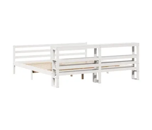 Gulta Bez Matrača, Balts, 200X200 Cm, Priedes Masīvkoks Vidaxl