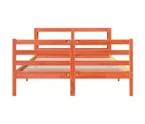 Gulta Bez Matrača, Vaska Brūnas, 140X190 Cm, Priedes Masīvkoks Vidaxl