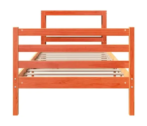 Gulta Bez Matrača, Vaska Brūna, 100X200 Cm, Priedes Masīvkoks Vidaxl