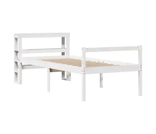 Lova Senjorams Su Galvūgaliu, Baltas, 75X190cm Pušies Masyvas