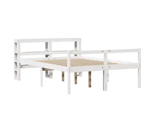 Lova Senjorams Su Galvūgaliu, Baltas, 120X190cm Pušies Masyvas