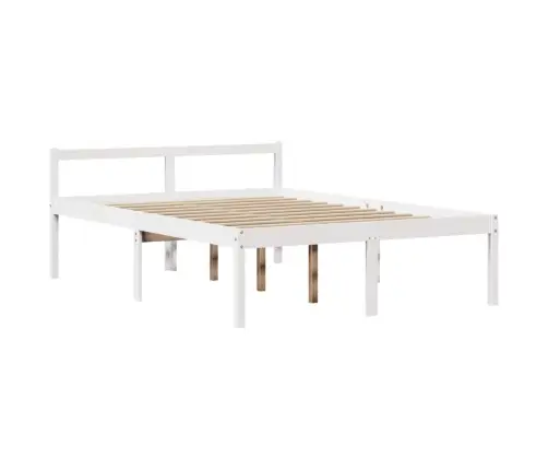 Lova Senjorams Su Galvūgaliu, Baltas, 120X190cm Pušies Masyvas