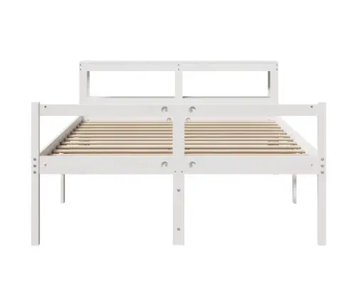 Eakate Voodi Koos Peatsiga, Valge, 135X190 cm Männipuit