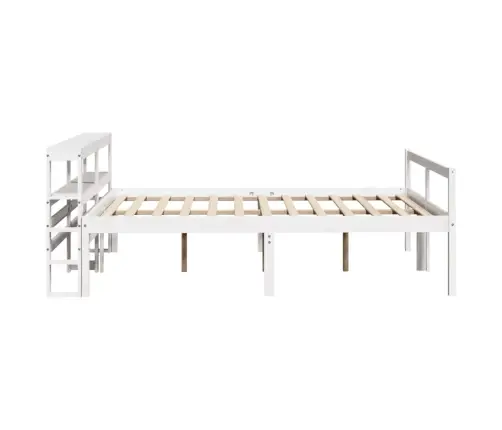 Gulta Ar Galvgali Senioriem, Balts, 140X190 Cm, Priedes Koks Vidaxl