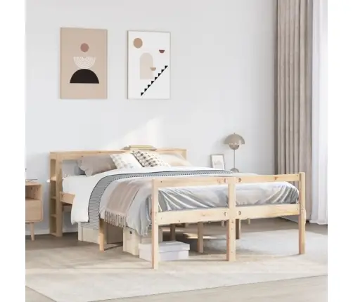 Gulta Ar Galvgali Senioriem, 120X200 Cm, Priedes Koks Vidaxl