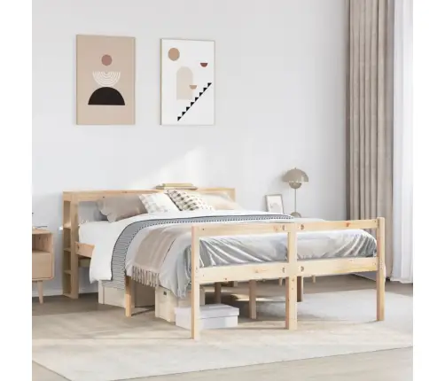 Vanemate Inimeste Voodiraam Peatsiga, 140X200 cm Männipuit