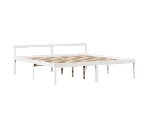 Vanemate Inimeste Voodiraam Peatsiga, Valge, 180X200Cm Täispuit