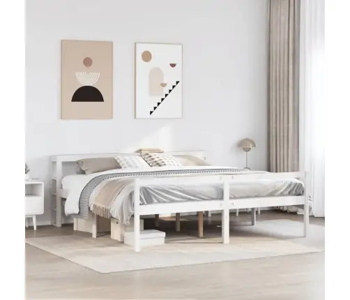 Lova Senjorams Su Galvūgaliu, Baltas, 200X200 cm Mediena