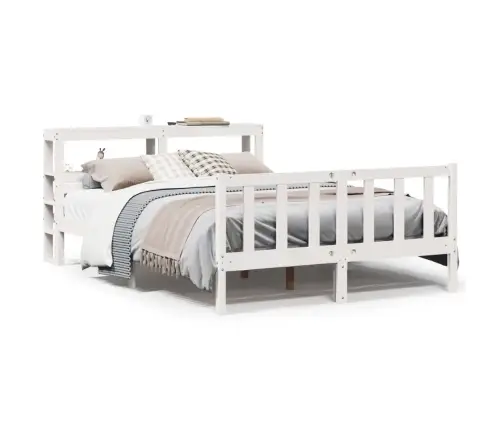 Gulta Bez Matrača, Balts, 160X200 Cm, Priedes Masīvkoks Vidaxl