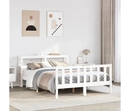 Gulta Bez Matrača, Balts, 160X200 Cm, Priedes Masīvkoks Vidaxl