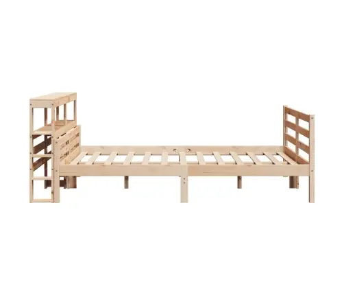 Gultas Rāmis Ar Galvgali, 140X190 Cm, Priedes Masīvkoks Vidaxl
