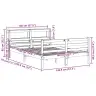 Gultas Rāmis Ar Galvgali, 140X190 Cm, Priedes Masīvkoks Vidaxl
