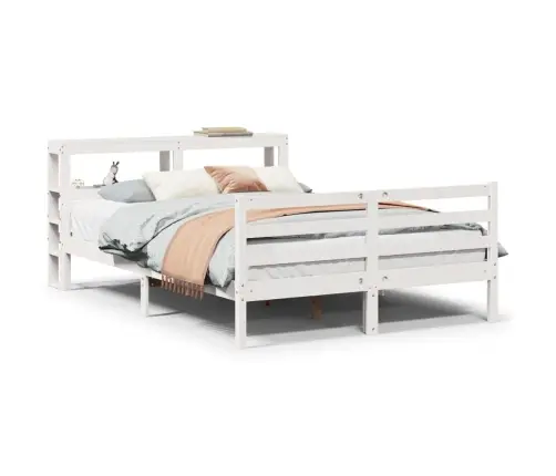 Lovos Rėmas Su Galvūgaliu, Baltas, 150X200cm Pušies Masyvas