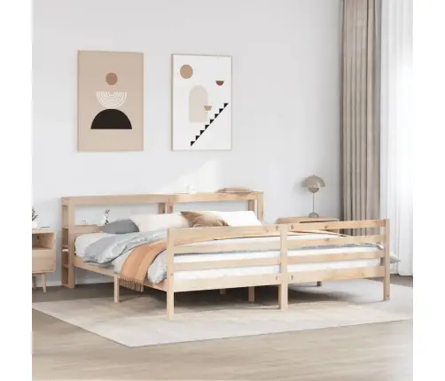 Lovos Rėmas Su Galvūgaliu, 200X200cm Pušies Medienos Masyvas