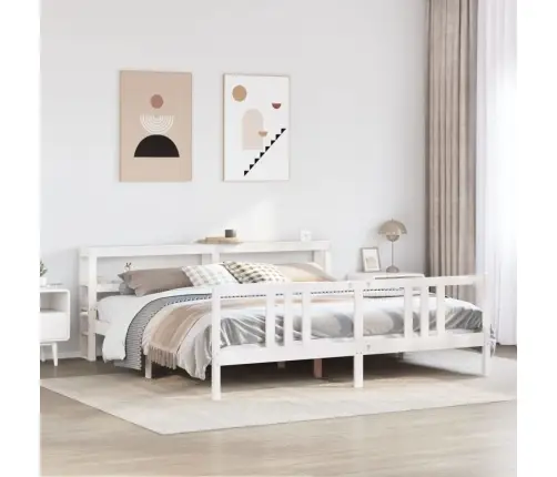 Lovos Rėmas Su Galvūgaliu Be Čiužinio, Baltas, 200X200Cm