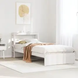 Voodiraam Peatsiga Ilma Madratsita Valge 90X190 Cm