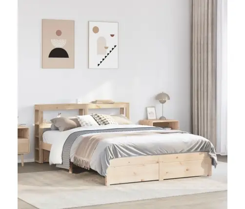 Gultas Rāmis Ar Galvgali, 120X200 Cm, Priedes Masīvkoks Vidaxl