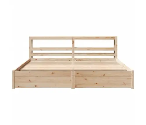 Gultas Rāmis Ar Galvgali, 200X200 Cm, Priedes Masīvkoks Vidaxl
