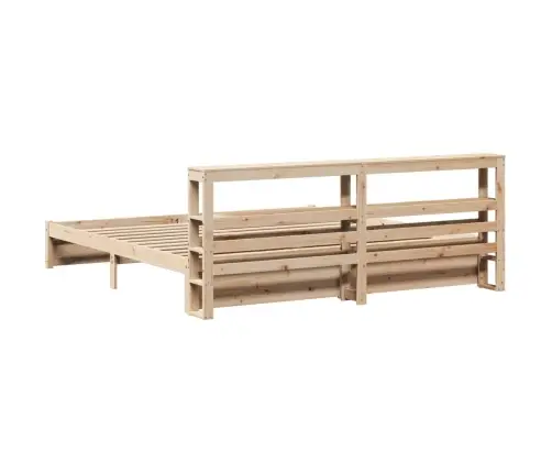 Gultas Rāmis Ar Galvgali, 200X200 Cm, Priedes Masīvkoks Vidaxl