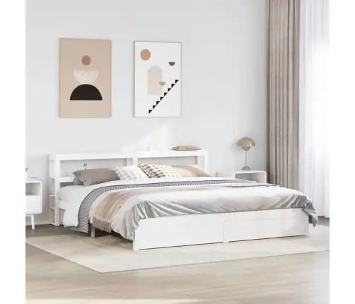 Gultas Rāmis Ar Galvgali Bez Matrača, Balts, 200X200 Cm Vidaxl