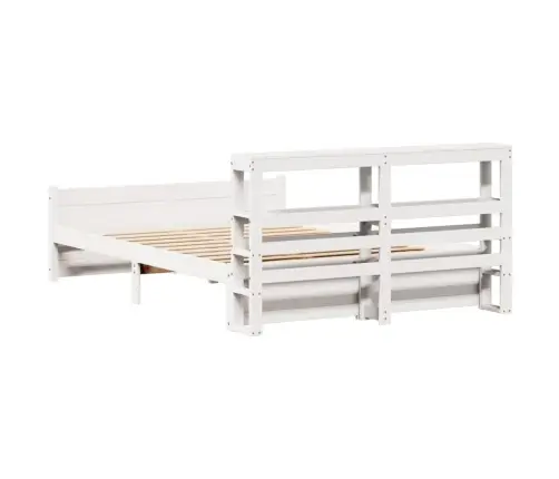 Gultas Rāmis Ar Galvgali Bez Matrača, Balts, 140X200 Cm Vidaxl