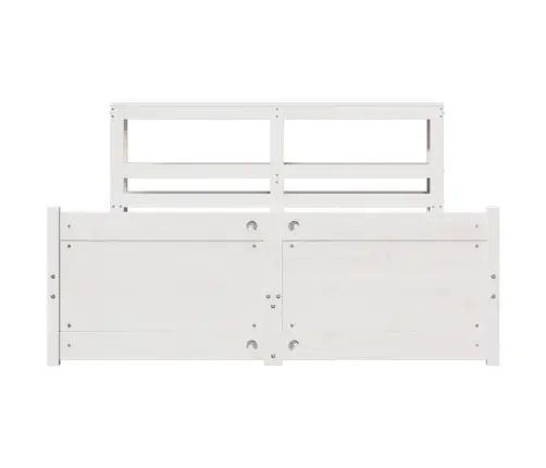 Voodiraam Peatsiga, Valge, 150 X 200 cm Männipuit