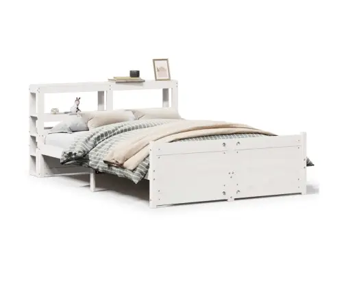 Gultas Rāmis Ar Galvgali Bez Matrača, Balts, 160X200 Cm Vidaxl