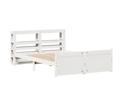 Gultas Rāmis Ar Galvgali Bez Matrača, Balts, 160X200 Cm Vidaxl