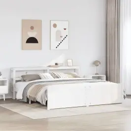 Voodiraam Peatsiga Ilma Madratsita Valge 180X200 Cm