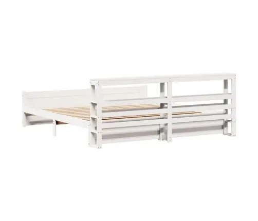 Gultas Rāmis Ar Galvgali Bez Matrača, Balts, 200X200 Cm Vidaxl