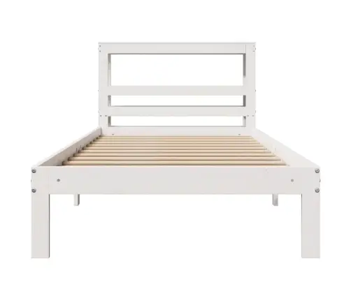 Gultas Rāmis Ar Galvgali Bez Matrača, Balts, 90X190 Cm Vidaxl