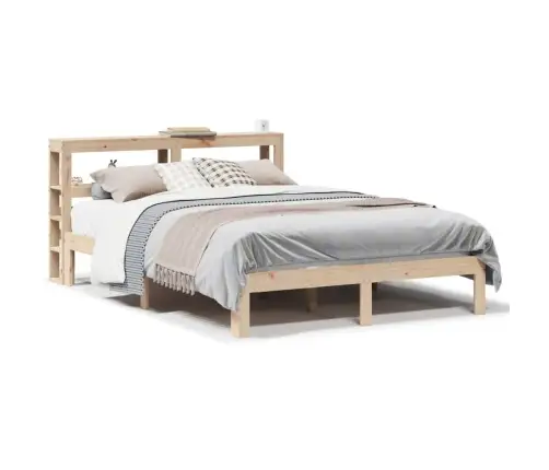 Gultas Rāmis Ar Galvgali, 140X200 Cm, Priedes Masīvkoks Vidaxl