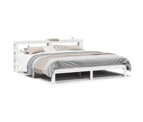 Gultas Rāmis Ar Galvgali Bez Matrača, Balts, 180X200 Cm Vidaxl