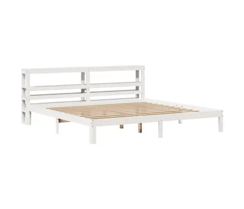 Gultas Rāmis Ar Galvgali Bez Matrača, Balts, 180X200 Cm Vidaxl