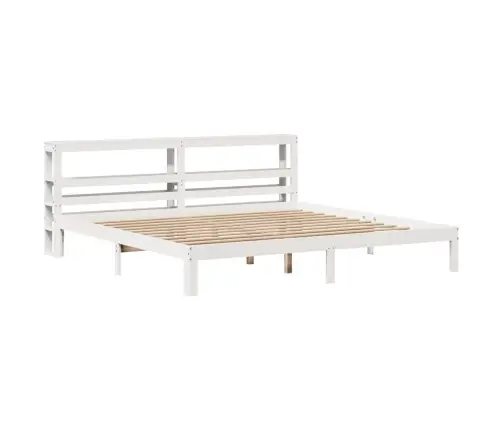 Gultas Rāmis Ar Galvgali Bez Matrača, Balts, 200X200 Cm Vidaxl