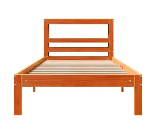 Gulta Bez Matrača, Vaska Brūnas, 90X190 Cm, Priedes Masīvkoks Vidaxl