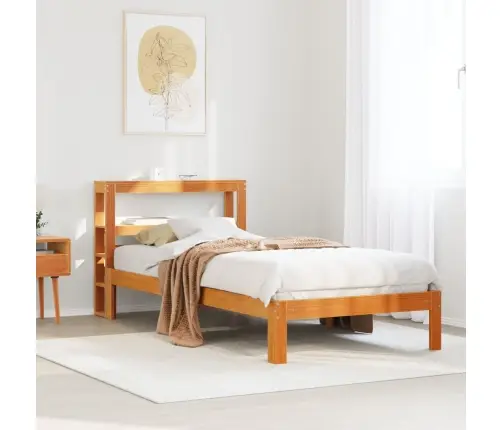 Gulta Bez Matrača, Vaska Brūnas, 90X190 Cm, Priedes Masīvkoks Vidaxl