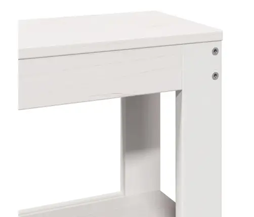 Gultas Rāmis Ar Galvgali, Balts, 135X190 Cm, Priedes Masīvkoks Vidaxl